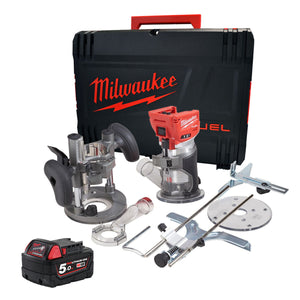 Milwaukee M18FTR-0 18V Brushless Trim Router with 1 x 5.0Ah Battery in Case - MonkeyTools