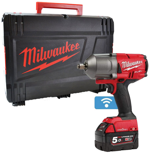 Milwaukee M18ONEFHIWF12-0 18V Brushless Impact Wrench with 1 x 5.0Ah Battery & Case - MonkeyTools