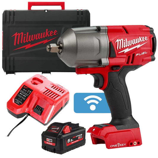 Milwaukee M18ONEFHIWF12-0X 18V 1/2" FUEL Brushless Impact Wrench with 1 x 5.5Ah Battery Charger & Case - MonkeyTools