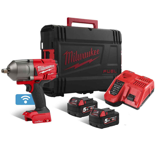 Milwaukee M18ONEFHIWF12-502X 18V Brushless Impact Wrench with 2 x 5.0Ah Batteries & Charger in Case 4933459728 - MonkeyTools