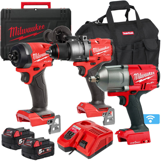 Milwaukee 18V 3 Piece Power Tool Kit with 2 x 5.0Ah Batteries T4TKITM-109 - MonkeyTools
