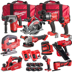 Milwaukee 18V Cordless 11 Piece Tool Kit with 6 x 5.0Ah Batteries & Charger in Bag T4TKIT-511 - MonkeyTools