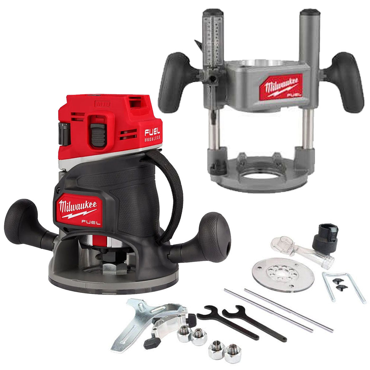 Milwaukee 18V M18FR12-0 FUEL Brushless 1/2" Router Cutter with Guide Rail Set - MonkeyTools