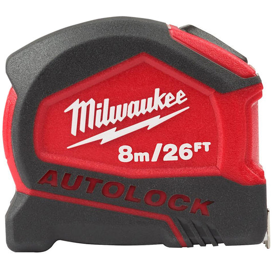 Milwaukee 8 m / 25 Autolock Tape Measure  4932464666 - MonkeyTools