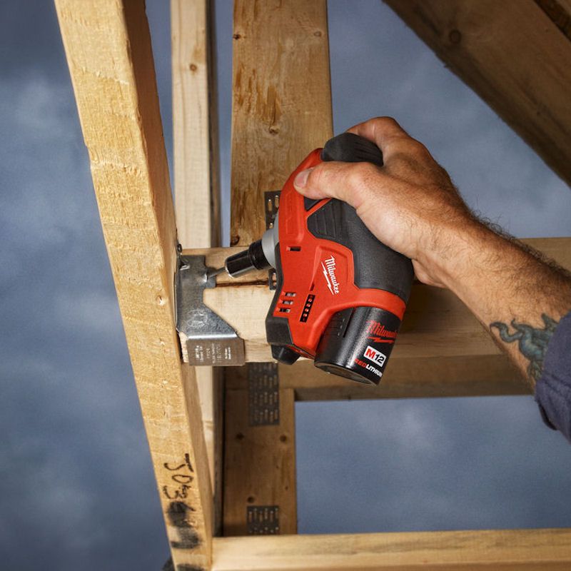 Milwaukee C12 PN-0 12V Sub Compact Palm Nailer with 1 x 2.0Ah Battery & Charger - MonkeyTools