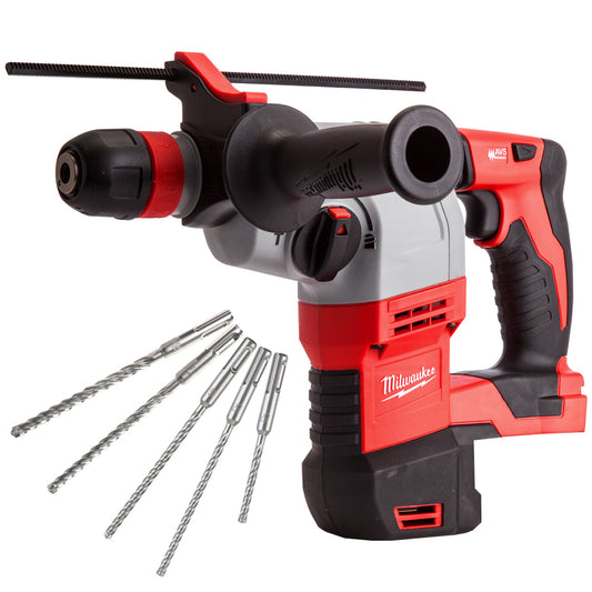 Milwaukee HD18HX-0 18V SDS+ Rotary Hammer Drill with 5 Piece Drill Bit Set - MonkeyTools