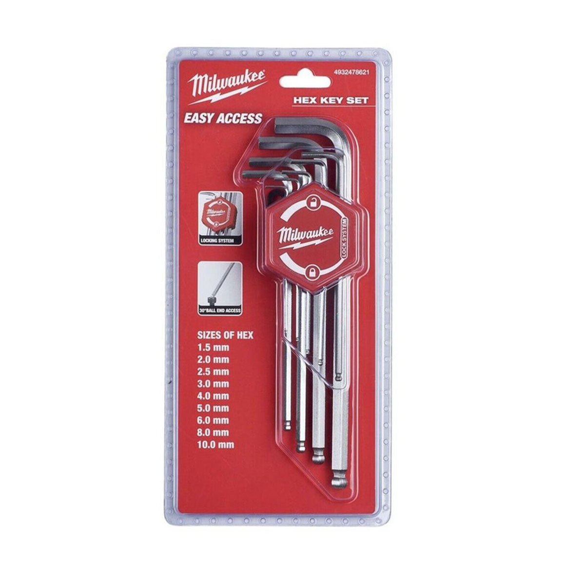 Milwaukee Hex Key Set 9 Piece 4932478621 - MonkeyTools