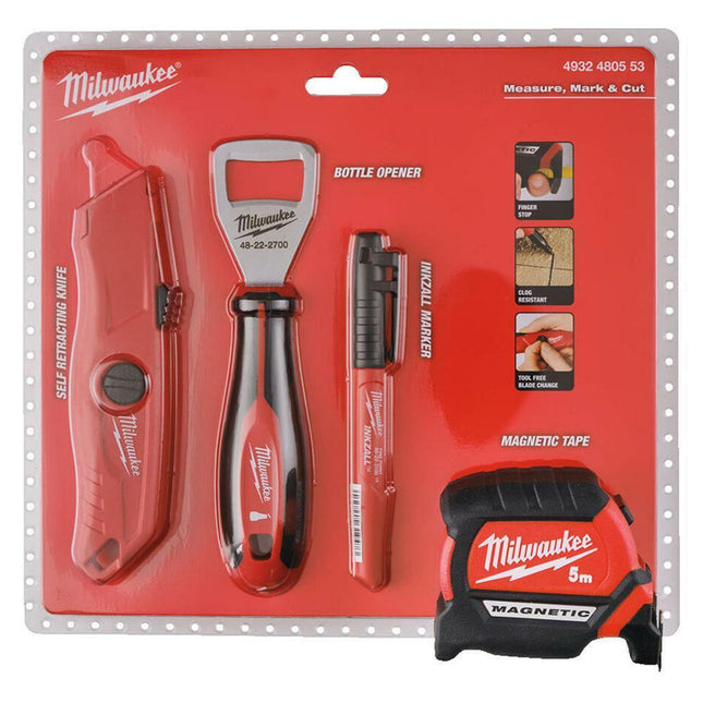 Milwaukee Knife, Measure, Marker & Opener 4 Piece 4932480553 - MonkeyTools