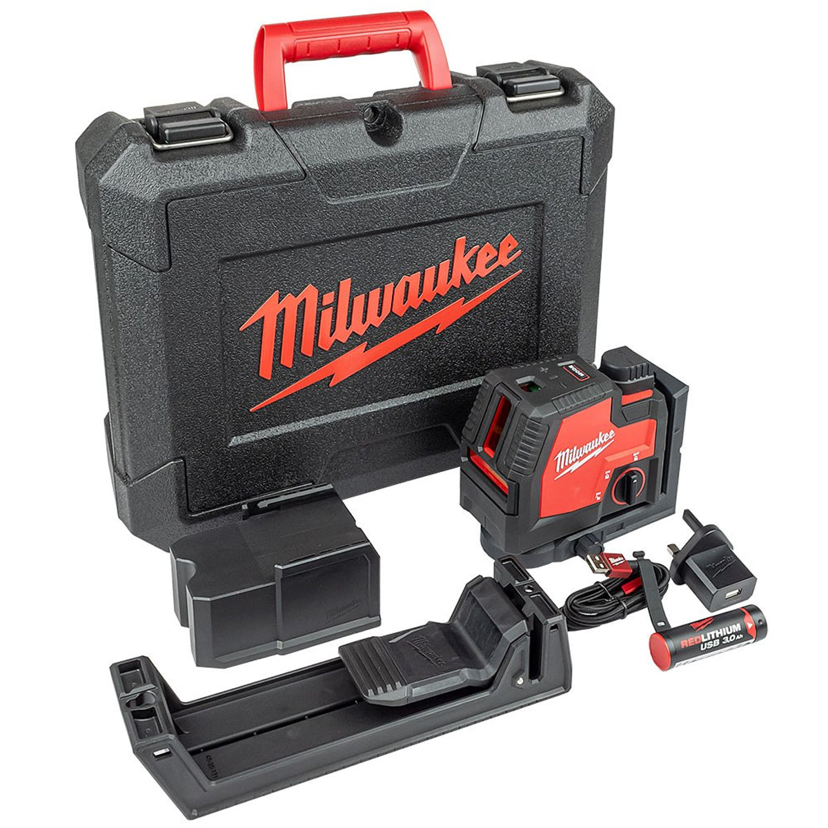 Milwaukee L4CLLP-301C Green Cross Line Laser with Plumb Points 4933478244 - MonkeyTools