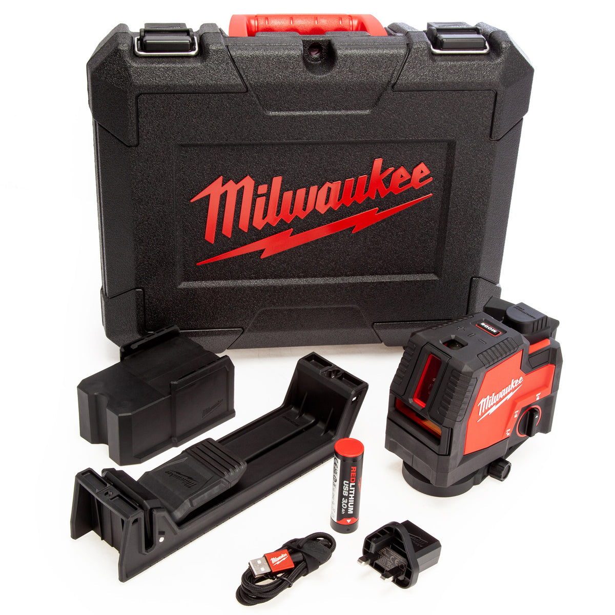 Milwaukee L4CLLP-301C Green Cross Line Laser with Plumb Points 4933478244 - MonkeyTools