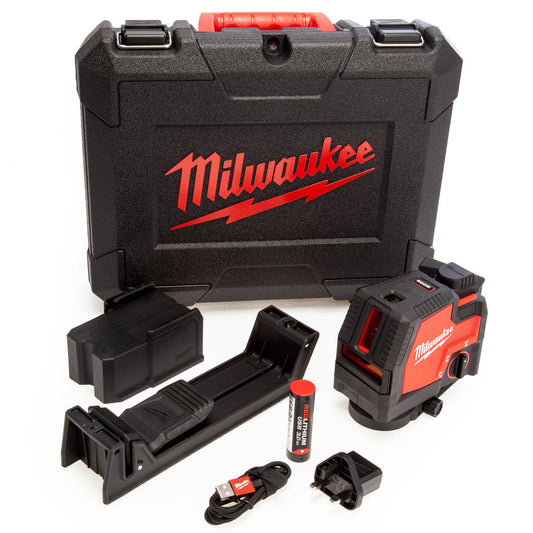 Milwaukee L4CLLP-301C Green Cross Line Laser with Plumb Points 4933478244 - MonkeyTools
