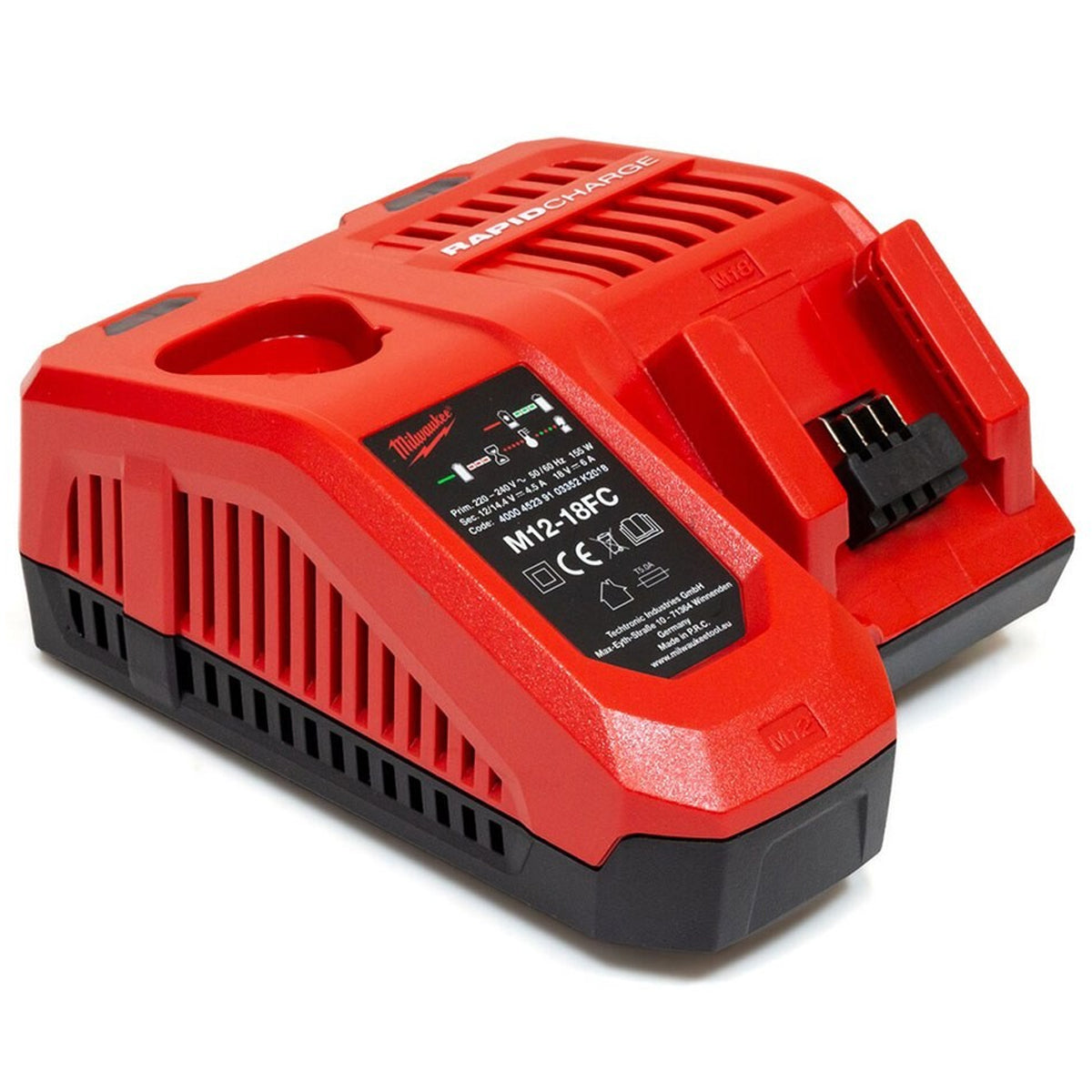 Milwaukee M12-18FC 12-18V Multi Voltage Fast Charger with 2 x 2.0Ah Battery - MonkeyTools