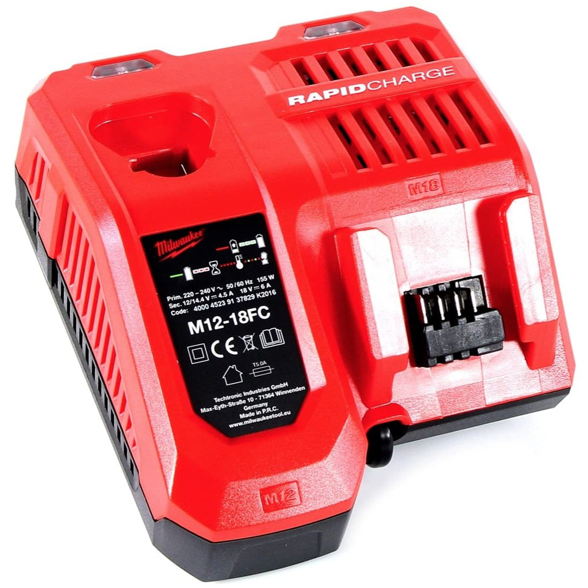 Milwaukee M12-18FC 12-18V Multi Voltage Fast Charger with 2 x 2.0Ah Battery - MonkeyTools