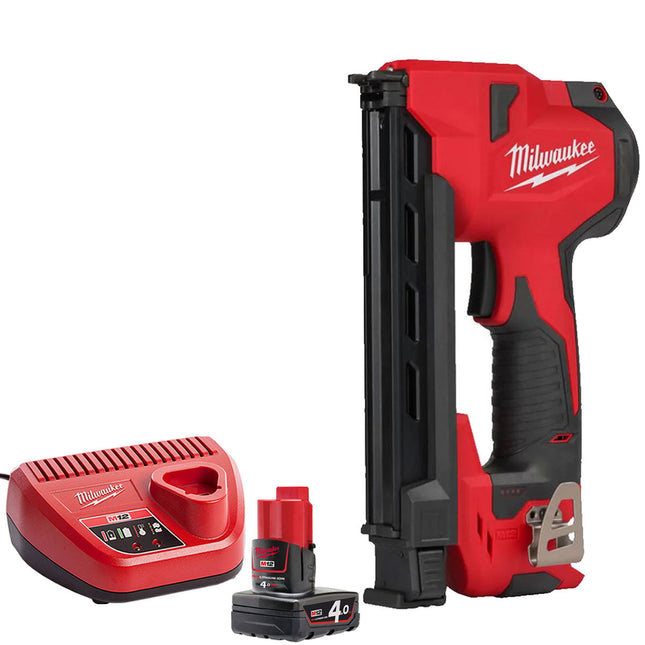 Milwaukee M12 BCST-0 12V Cable Stapler with 1 x 4.0Ah Battery & Charger - MonkeyTools