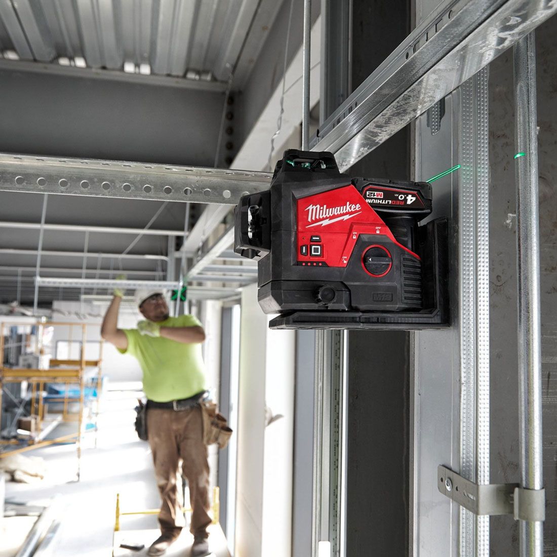 Milwaukee M123PL-0C 12V 360° 3-Plane Green Laser with Case 4933478103 - MonkeyTools