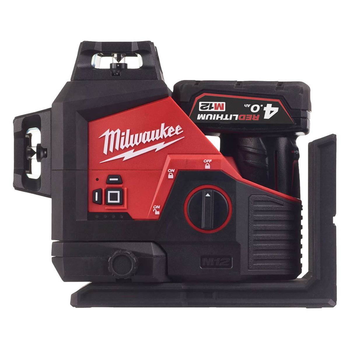Milwaukee M123PL-401C 12V Green 360° 3 Plane Laser with 1 x 4.0Ah Battery, Charger & Case - MonkeyTools