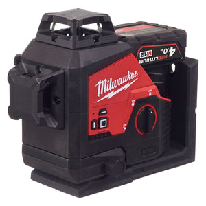 Milwaukee M123PL-401C 12V Green 360° 3 Plane Laser with 1 x 4.0Ah Battery, Charger & Case - MonkeyTools