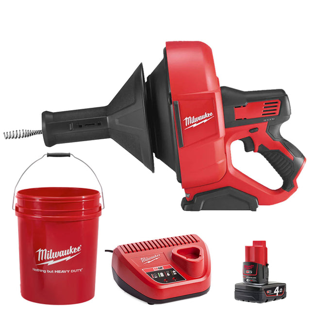 Milwaukee M12BDC6-0C 12V 6mm Drain Cleaner with 1 x 4.0Ah Battery & Charger - MonkeyTools