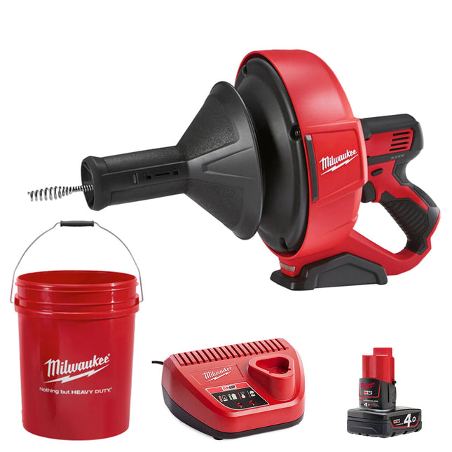 Milwaukee M12BDC8-0C 12V 8mm Drain Cleaner with 1 x 4.0Ah Battery & Charger - MonkeyTools