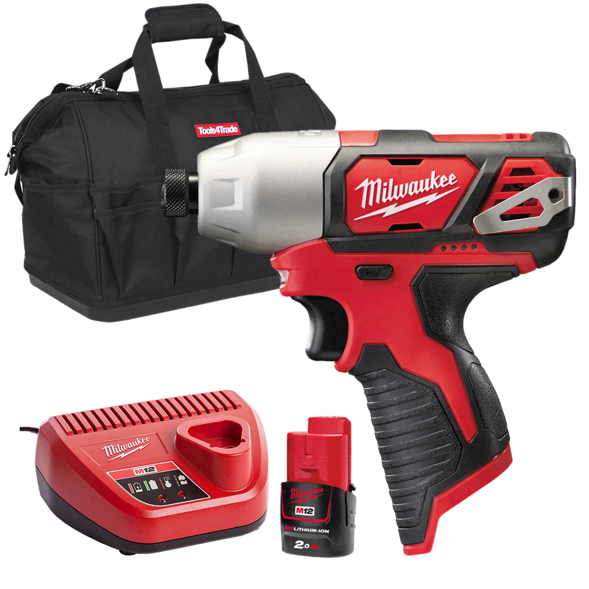Milwaukee M12BID-0 12V Impact Driver with 1 x 2.0Ah Battery Charger & Bag - MonkeyTools