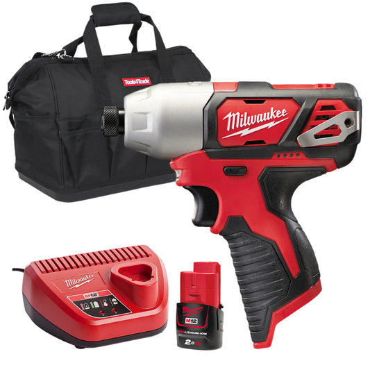 Milwaukee M12BID-0 12V Impact Driver with 1 x 2.0Ah Battery Charger & Bag - MonkeyTools