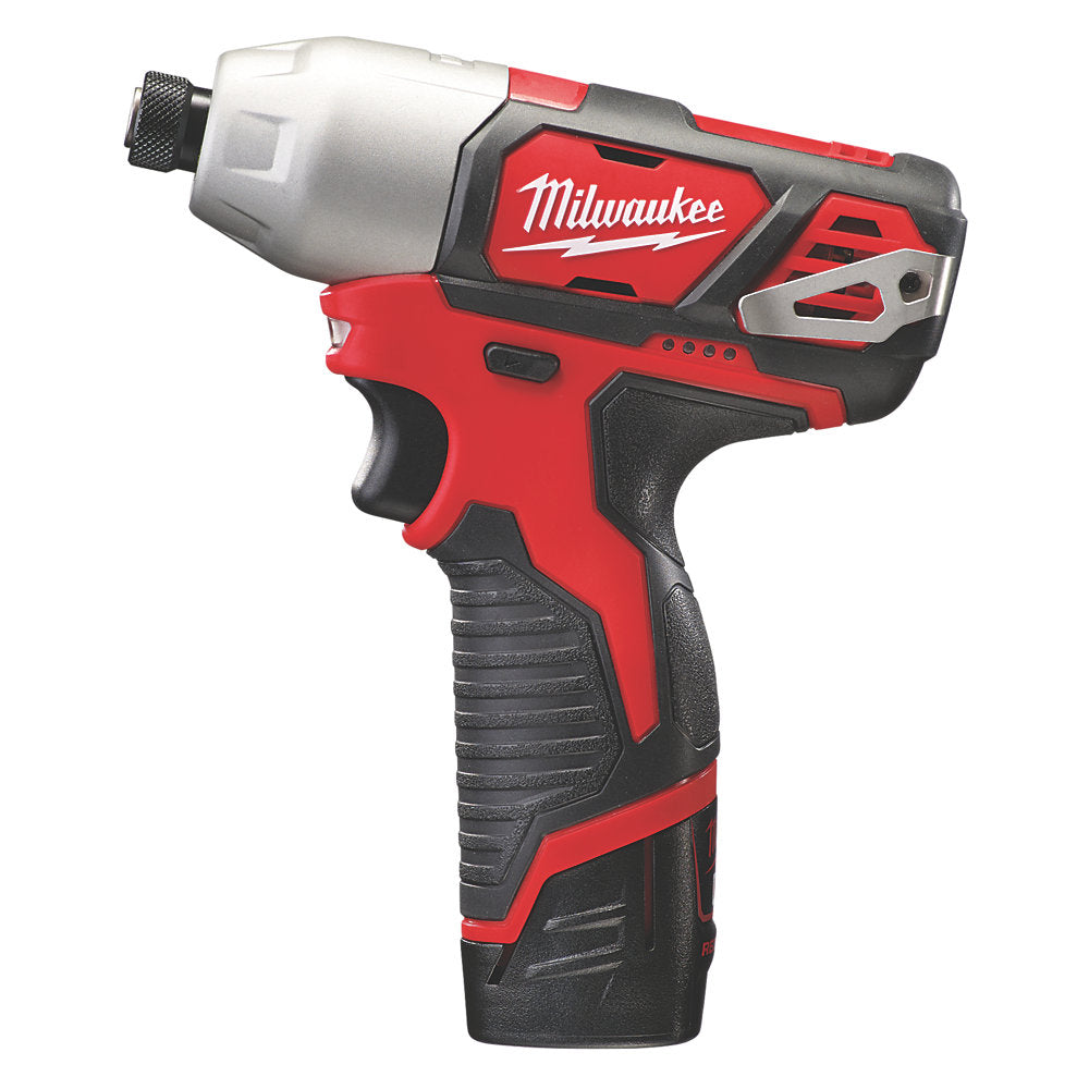 Milwaukee M12BID-202C 12V Impact Driver 1/4" with 2 x 2.0Ah Batteries with Socket Adapter - MonkeyTools