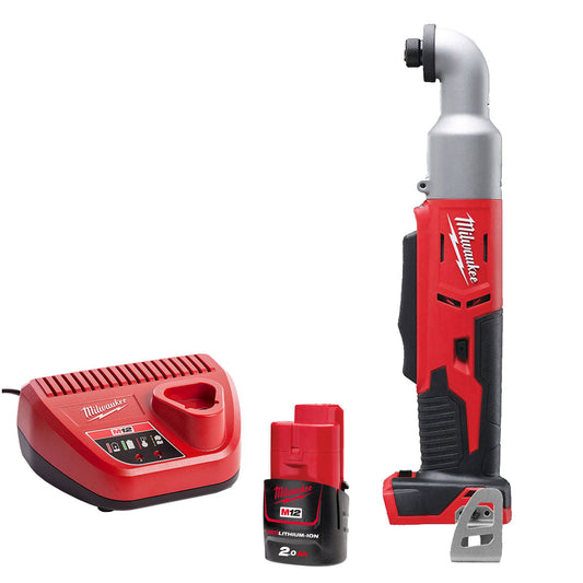 Milwaukee M12BRAID-0 12V 1/4" Hex Right Angle Impact Driver with 1 x 2.0Ah Battery & Charger - MonkeyTools