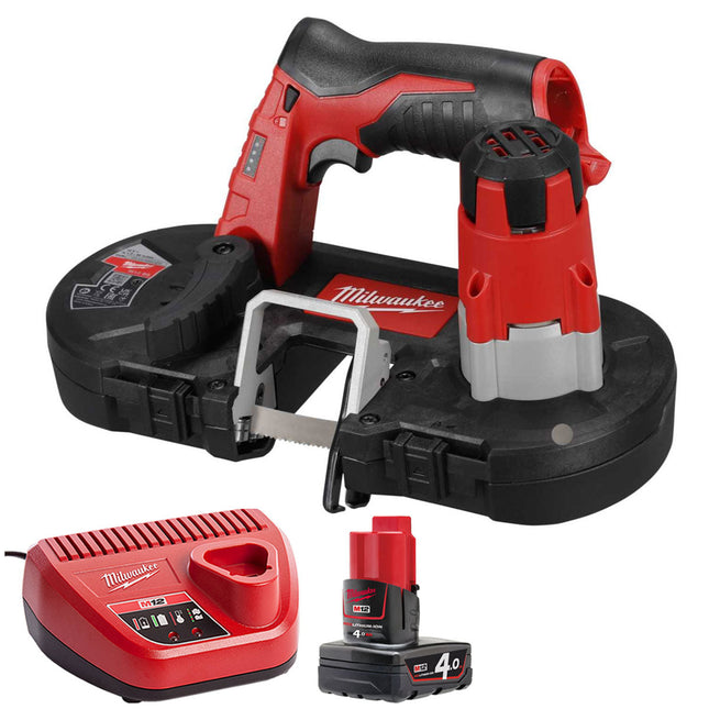 Milwaukee M12BS-0 12V Sub Compact Bandsaw with 1 x 4.0Ah Battery & Charger - MonkeyTools