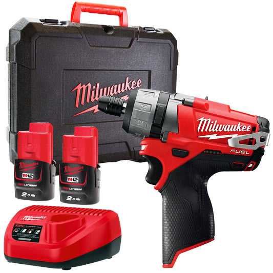 Milwaukee M12CD-202C 12V FUEL Brushless Screwdriver with 2 x 2.0Ah Batteries Charger & Case 4933440568 - MonkeyTools