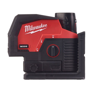 Milwaukee M12CLLP-0 12V Green Cross Line 2 Plane Laser 360° Case with 1 x 2.0Ah Battery & Charger - MonkeyTools