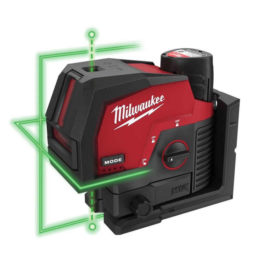 Milwaukee M12CLLP-0 12V Green Cross Line 2 Plane Laser 360Â° with Case 4933478101 - MonkeyTools