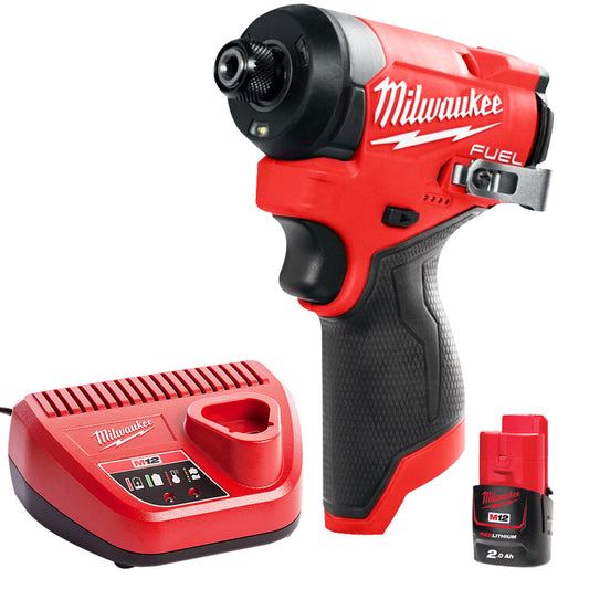 Milwaukee M12FID2-0 12V Brushless Impact Driver with 1 x 2.0Ah Battery & Charger - MonkeyTools