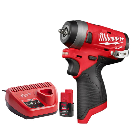 Milwaukee M12FIW14-0 12V FUEL Brushless 1/4" Impact Wrench with 1 x 2.0Ah Battery & Charger - MonkeyTools