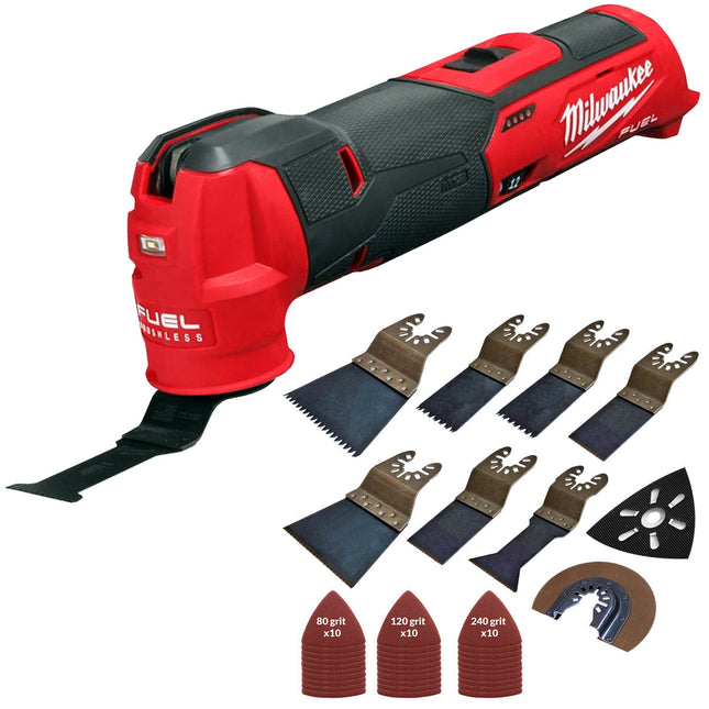 Milwaukee M12FMT-0 12V Brushless Multi Tool with 39 Piece Accessories Set - MonkeyTools