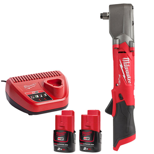 Milwaukee M12FRAIWF12-0 12V 1/2" Brushless Right Angle Impact Wrench with 2 x 2.0Ah Batteries & Charger - MonkeyTools