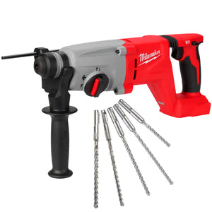 Milwaukee M18BLHACD26-0 18V Brushless SDS+ D-Handle Rotary Hammer Drill with 5 Piece Drill Bit Set - MonkeyTools