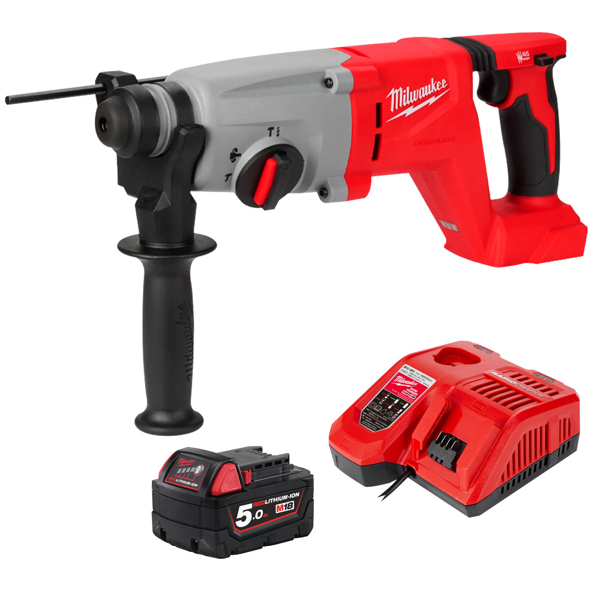 Milwaukee M18BLHACD26-0 18V Brushless SDS+ Rotary Hammer Drill with 1 x 5.0Ah Battery & Charger - MonkeyTools