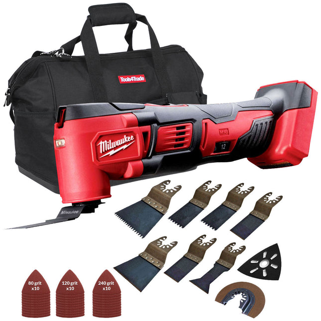 Milwaukee M18BMT-0 M18 18V Multi Tool with 39 Piece Accessories Set & Tool Bag - MonkeyTools