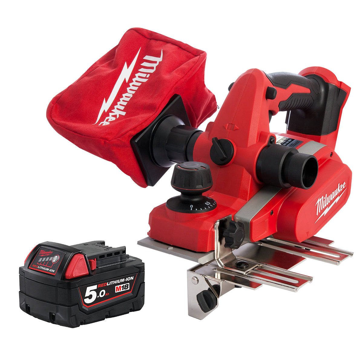 Milwaukee M18BP-0 18V Li-ion Cordless 82mm Compact Planer with 1 x 5.0Ah Battery - MonkeyTools