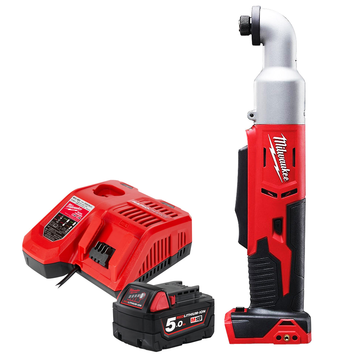 Milwaukee M18BRAID-0 18V 1/4” Hex Right Angle Impact Driver with 1 x 5.0Ah Battery & Charger - MonkeyTools