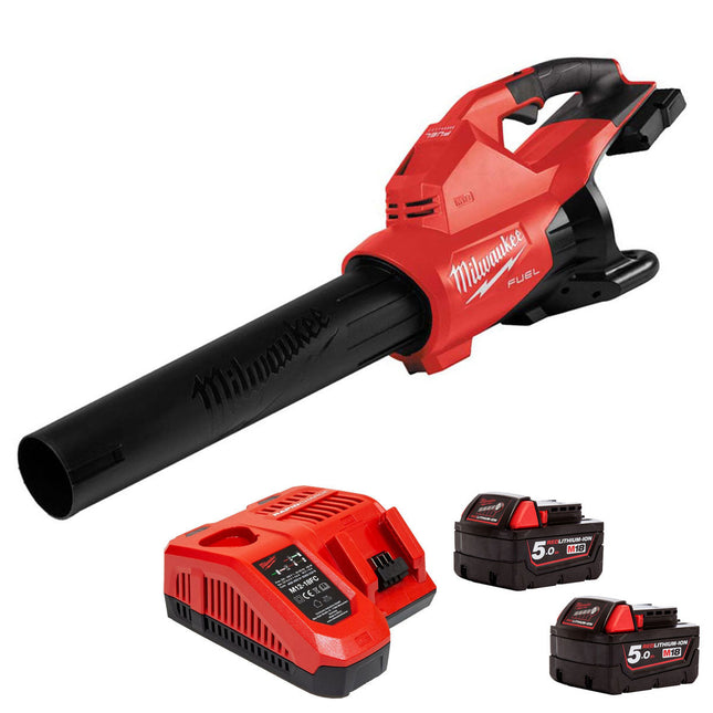 Milwaukee M18F2BL-0 18V Fuel Brushless Dual Battery Blower with 2 x 5.0Ah Battery & Charger - MonkeyTools