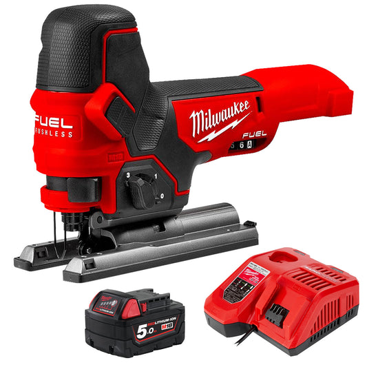 Milwaukee M18FBJS-0 18V Fuel Brushless Jigsaw with 1 x 5.0Ah Battery & Charger - MonkeyTools