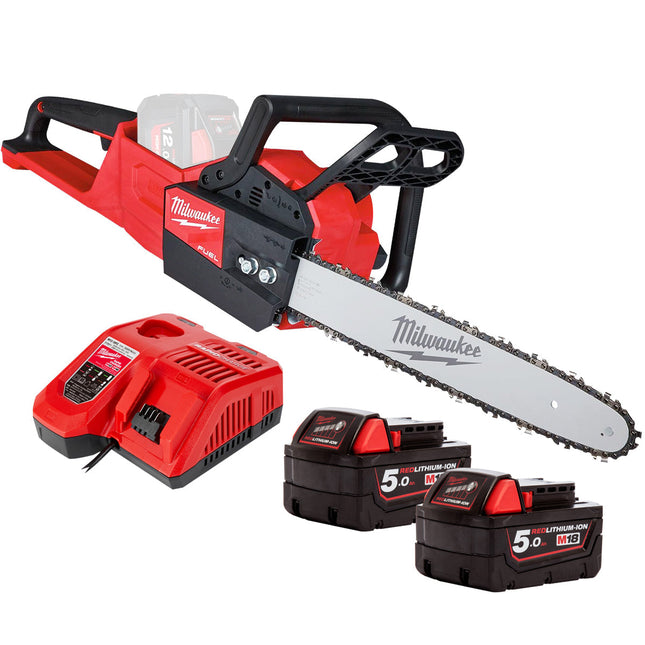 Milwaukee M18FCHS35-0 18V Fuel Brushless Chainsaw 35cm Bar with 2 x 5.0Ah Battery & Charger - MonkeyTools