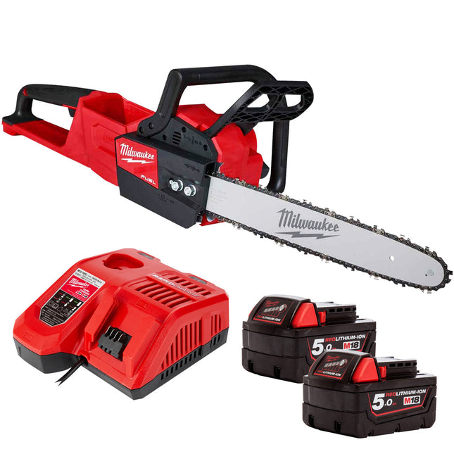 Milwaukee M18FCHSC-0 18V Fuel Brushless Chainsaw with 2 x 5.0Ah Battery & Charger - MonkeyTools