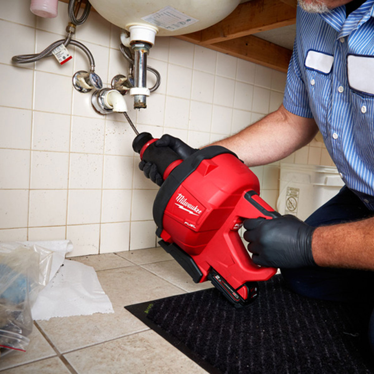 Milwaukee M18FDCPF10-0C 18V Fuel Brushless 10mm Drain Cleaner with 2 x 2.0Ah Battery & Charger - MonkeyTools