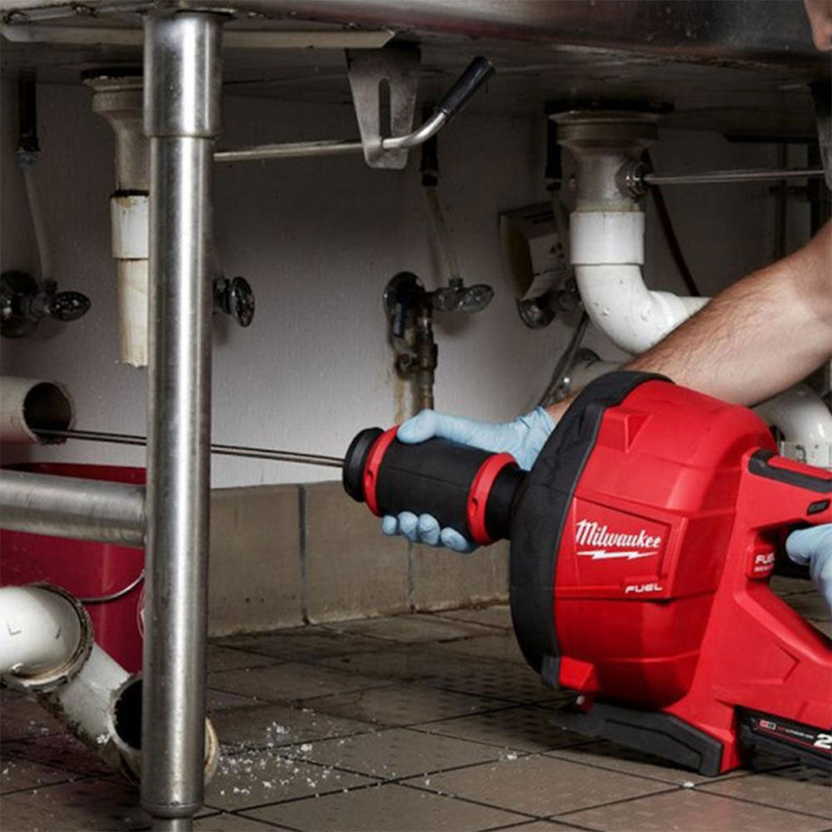 Milwaukee M18FDCPF10-0C 18V Fuel Brushless 10mm Drain Cleaner with 2 x 2.0Ah Battery & Charger - MonkeyTools