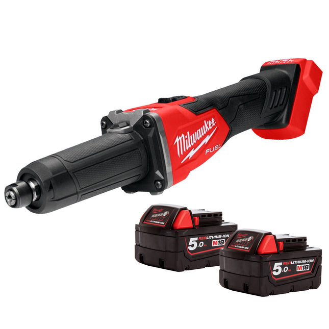 Milwaukee M18FDGRB-0 18V Brushless Braking Die Grinder with 2 x 5.0Ah Battery - MonkeyTools