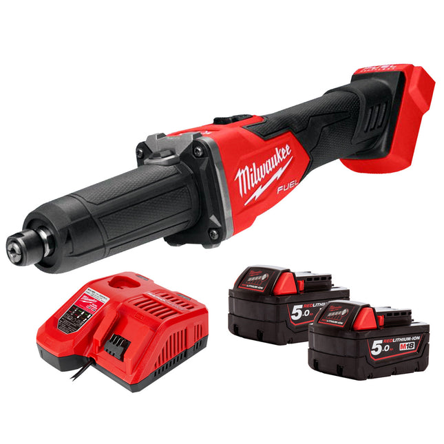 Milwaukee M18FDGRB-0 18V Brushless Braking Die Grinder with 2 x 5.0Ah Battery & Charger - MonkeyTools