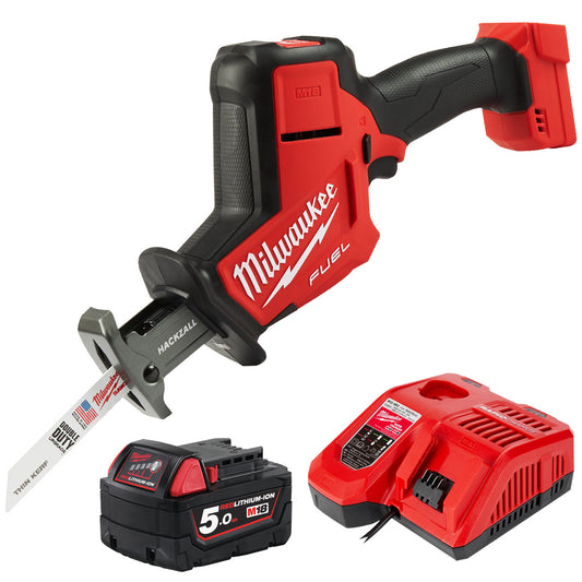 Milwaukee M18FHZ-0 18V Fuel Brushless Hackzall Reciprocating Saw with 1 x 5.0Ah Battery & Charger - MonkeyTools