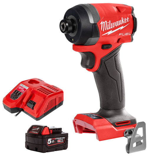 Milwaukee M18FID3-0 18V Fuel Brushless 1/4" Impact Driver with 1 x 5.0Ah Battery & Charger - MonkeyTools
